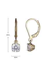 MORGAN & PAIGE 18K Yellow Gold Plated .925 Sterling Silver Solitaire Cubic Zirconia Leverback Earrings (5.5mm)