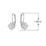 MORGAN & PAIGE 925 Sterling Silver 7mm Cubic Zirconia Classic Solitaire Leverback Dangle Drop Earrings - Yellow Gold Plated, Rose Gold or Rhodium Plated