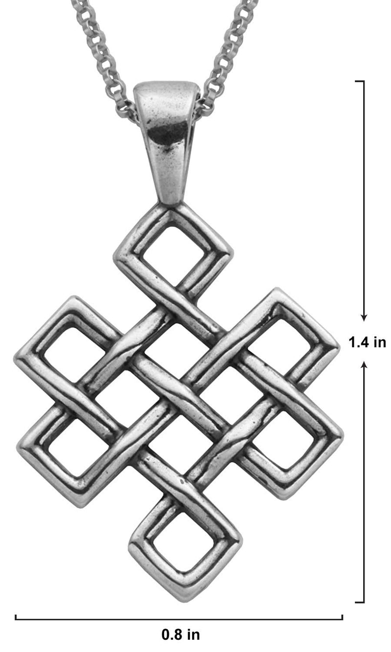 MORGAN & PAIGE Oxidized 925 Sterling Silver Celtic Knot Medallion, Heart, Clover and Solomon Knot Pendant Necklace, 18"