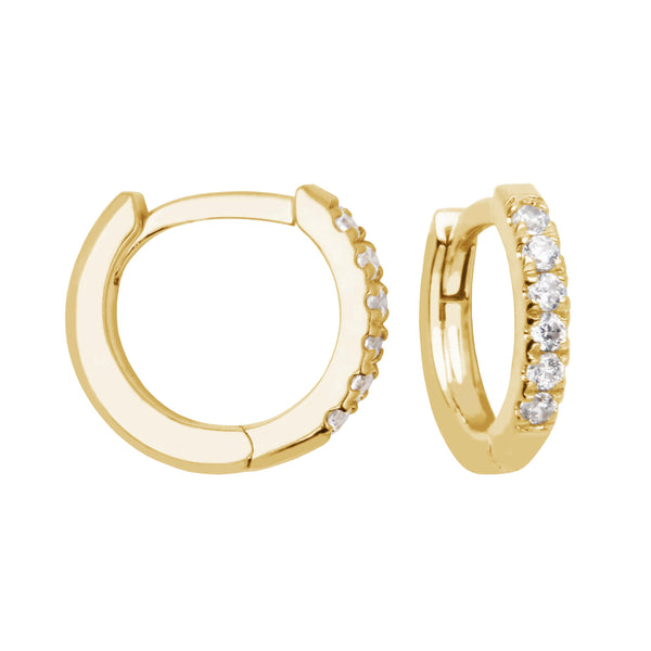 LUXLAB Diamond 1/2, 1/8 or 1/5 Carat Total Weight Lab-Created Diamond Hoop Earrings in 18K Gold-Plated Sterling Silver, Hypoallergenic Earrings for Women