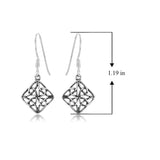 Morgan & Paige 925 Sterling Silver Oxidized Celtic Knot Rectangle Diamond Shape or Oval Infinity Drop Earrings for Women