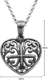 MORGAN & PAIGE Oxidized 925 Sterling Silver Celtic Knot Medallion, Heart, Clover and Solomon Knot Pendant Necklace, 18"