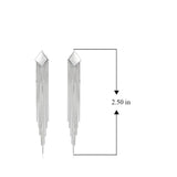 MORGAN & PAIGE 925 Sterling Silver Chain Tassel Bar Stud Long Drop Earrings