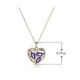 MORGAN & PAIGE 18K Yellow Gold Plated Sterling Silver Marquise Genuine African and Brazilian Amethyst Heart Pendant Necklace, 18"