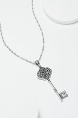 MORGAN & PAIGE Oxidized 925 Sterling Silver Celtic Key Pendant Necklace, 18 inch Hypoallergenic Jewelry Gifts