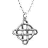 MORGAN & PAIGE Oxidized 925 Sterling Silver Celtic Knot Medallion, Heart, Clover and Solomon Knot Pendant Necklace, 18"