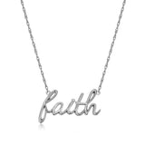 MORGAN & PAIGE .925 Sterling Silver Rhodium or 18K Yellow Gold Plated Statement Dainty Necklace for Women, Hypoallergenic Cursive Pendant Letter Necklaces for Women - 16in with 2in Extender Chain