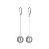 MORGAN & PAIGE Rhodium Plated 925 Sterling Silver Ball Drop Earrings