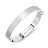 Room101 Stainless Steel 10mm Flat Matte Finish Mens Bangle Bracelet, 8"