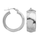 MORGAN & PAIGE 925 Sterling Silver Thick Stripe Hoop Earrings, 0.6" Diameter