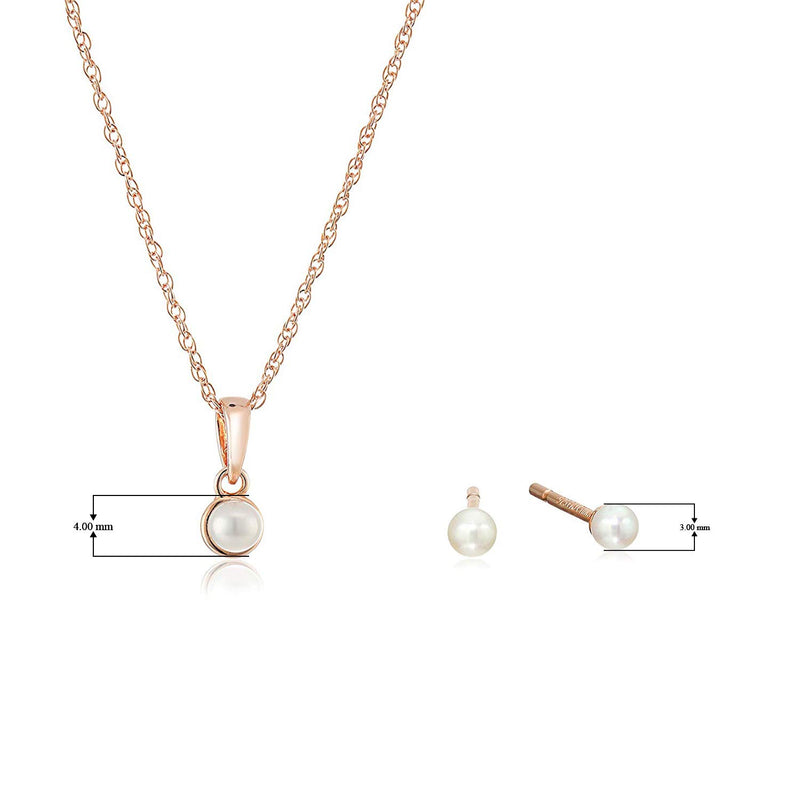 Dainty 925 Sterling Silver Gemstone Birthstone Petite Stud Earrings and 16" Pendant Necklace Jewelry Set