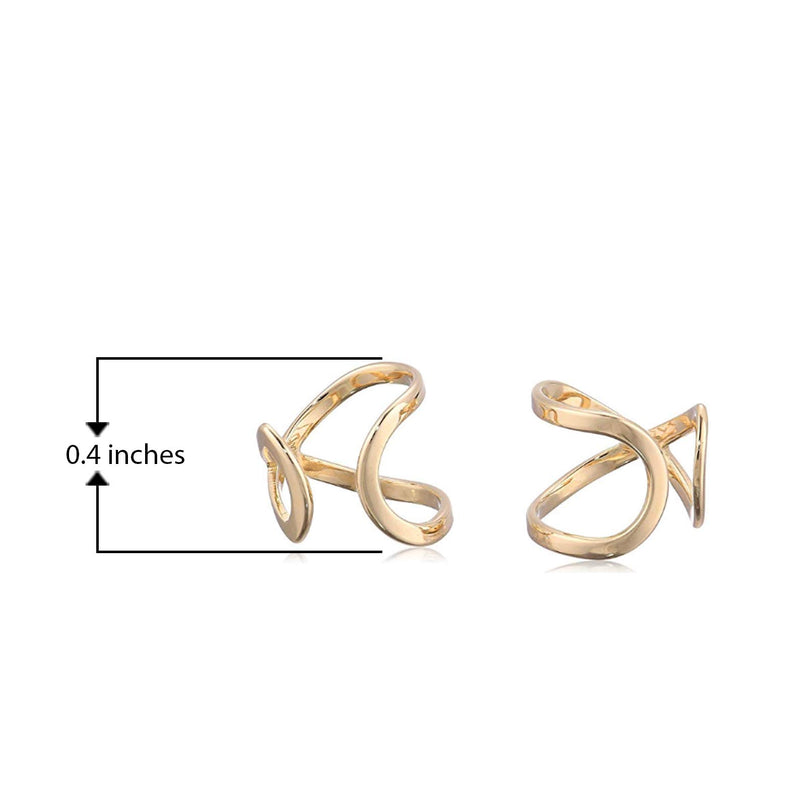 Morgan & Paige 925 Sterling Silver Open Infinity Loop Ear Cuffs for Women – 14K Rose Gold or 18K Yellow Gold Plated- No Piercing Ear Cuff for Unpierced Ear Conch & Cartilage