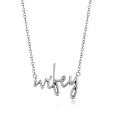 MORGAN & PAIGE .925 Sterling Silver Rhodium or 18K Yellow Gold Plated Statement Dainty Necklace for Women, Hypoallergenic Cursive Pendant Letter Necklaces for Women - 16in with 2in Extender Chain