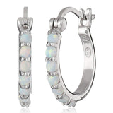 MORGAN & PAIGE Dainty 925 Sterling Silver Gemstone Birthstone Demi Fine Hoop Earrings