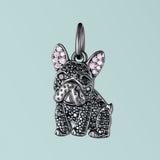 SCAMPER & CO French Bulldog Sterling Silver CZ Charm