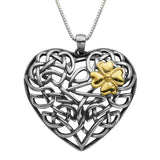 MORGAN & PAIGE Oxidized 925 Sterling Silver Celtic Knot Medallion, Heart, Clover and Solomon Knot Pendant Necklace, 18"