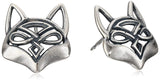 MORGAN & PAIGE 925 Sterling Silver Oxidized Celtic Knot Fox Stud Earrings