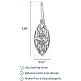 Morgan & Paige 925 Sterling Silver Oxidized Celtic Knot Rectangle Diamond Shape or Oval Infinity Drop Earrings for Women