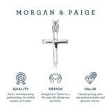 MORGAN & PAIGE .925 Sterling Silver Rhodium Plated Cross Circle Hoop Earrings or Small Stud Earrings for Women - Lightweight Dainty Sterling Silver Earrings, Hypoallergenic Religious Faith Jewelry