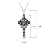 MORGAN & PAIGE Oxidized 925 Sterling Silver Celtic Claddagh Crown, Cross or Celtic Knot Pendant Necklace, 18"