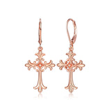 MORGAN & PAIGE .925 Sterling Silver Oxidized, 18k Yellow Gold or 14K Rose Gold Plated Celtic Cross Sterling Silver Earrings - Drop & Dangle or Stud Earrings for Women Hypoallergenic Faith Jewelry