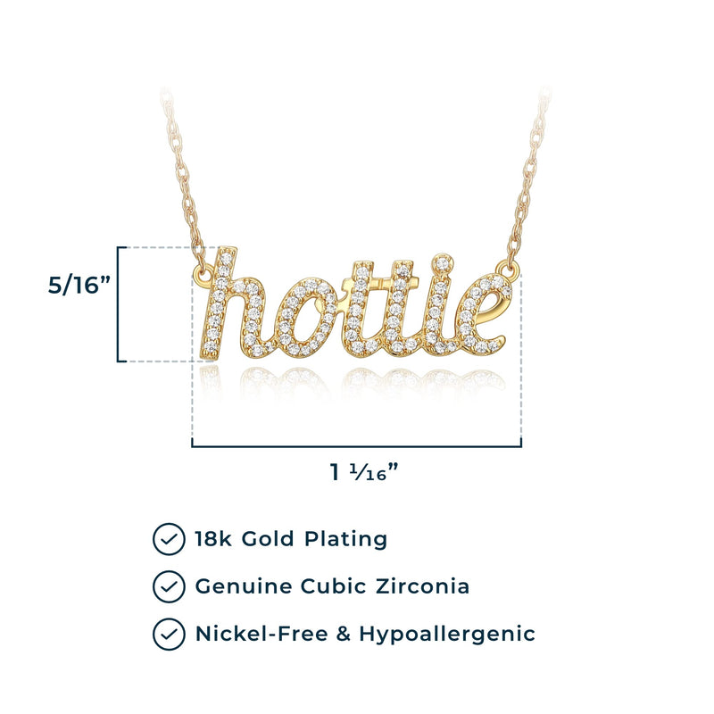 MORGAN & PAIGE .925 Sterling Silver Rhodium or 18K Yellow Gold Plated Statement Dainty Necklace for Women, Hypoallergenic Cursive Pendant Letter Necklaces for Women - 16in with 2in Extender Chain