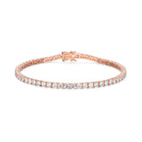 MORGAN & PAIGE 925 Sterling Silver Tennis Bracelet with Cubic Zirconia in Platinum, Yellow Gold, or Rose Gold Plated Finishes; Hypoallergenic Tarnish-Free, Silver Bracelet for Women,7.25 or 8 inch