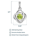 MORGAN & PAIGE Gemstone Lab-Created Birthstone Pendant Love Knot Necklace Featuring Rhodium-Plated Sterling Silver with Faceted Cable Chain, Love Knot Necklace, Birthstone Necklaces for Women