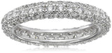 MORGAN & PAIGE Pavéd Eternity Ring - Classic Cubic Zirconia Pavé Ring Anniversary Eternity Band - 925 Sterling Silver Women’s Infinity Ring