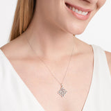 MORGAN & PAIGE Oxidized 925 Sterling Silver Celtic Knot Medallion, Heart, Clover and Solomon Knot Pendant Necklace, 18"