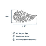 Morgan & Paige Rhodium / 14K Rose Gold / 18K Yellow Gold Plated 925 Sterling Silver Angel Wing Stud Earrings Hypoallergenic Adorned for Women