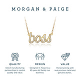 MORGAN & PAIGE .925 Sterling Silver Rhodium or 18K Yellow Gold Plated Statement Dainty Necklace for Women, Hypoallergenic Cursive Pendant Letter Necklaces for Women - 16in with 2in Extender Chain