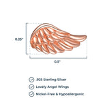 Morgan & Paige Rhodium / 14K Rose Gold / 18K Yellow Gold Plated 925 Sterling Silver Angel Wing Stud Earrings Hypoallergenic Adorned for Women