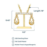 MORGAN & PAIGE 14K Gold Plated Sterling Silver Necklace and Cubic Zirconia Zodiac Sign Necklaces on 18 inches Diamond Cut Cable Chain, Zodiac Necklaces for Women Constellation Necklace