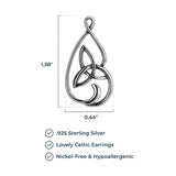 MORGAN & PAIGE .925 Sterling Silver Oxidized Celtic Knot Dangle Earrings for Women - Irish Intricate Leverback or French Wire Hook Hypoallergenic Sterling Silver Earrings, Jewelry for Her