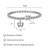 MORGAN & PAIGE Bronze Rhodium, 14k Rose Gold or 18k Yellow Gold Plated Diamond Accent Tennis Bracelets for Women Trendy - Charm Womens Bracelets with Accent S-Link Chain, Gift Jewelry 7.25 inch