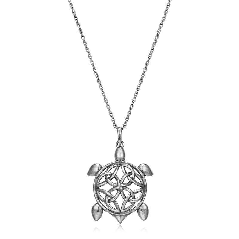 MORGAN & PAIGE .925 Sterling Silver Necklace Oxidized - Celtic Knot Cross, Shamrock Clover, Tinity Heart, Turtle, Angel and Mom Necklaces for Women, Dainty and Lightweight Intricate Design 18 inch