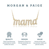 MORGAN & PAIGE .925 Sterling Silver Rhodium or 18K Yellow Gold Plated Statement Dainty Necklace for Women, Hypoallergenic Cursive Pendant Letter Necklaces for Women - 16in with 2in Extender Chain