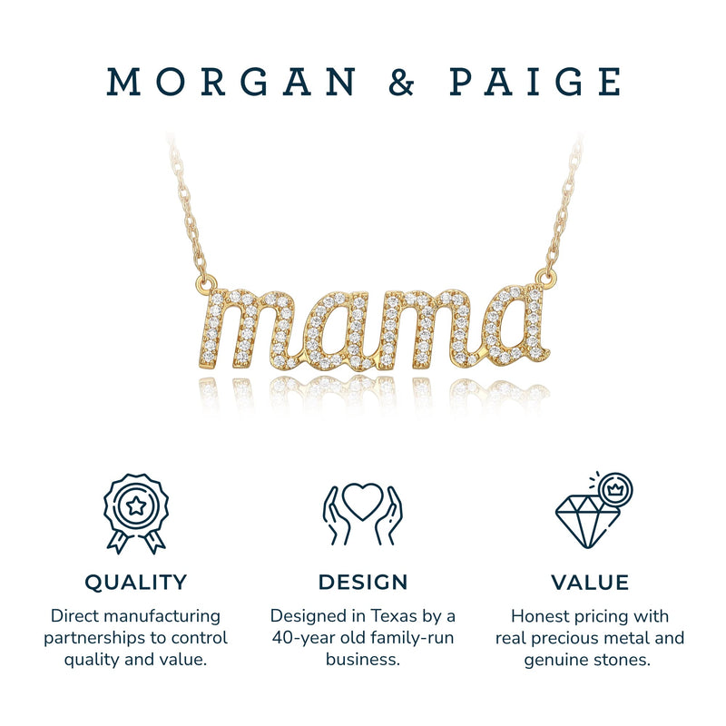 MORGAN & PAIGE .925 Sterling Silver Rhodium or 18K Yellow Gold Plated Statement Dainty Necklace for Women, Hypoallergenic Cursive Pendant Letter Necklaces for Women - 16in with 2in Extender Chain