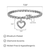 MORGAN & PAIGE Bronze Rhodium, 14k Rose Gold or 18k Yellow Gold Plated Diamond Accent Tennis Bracelets for Women Trendy - Charm Womens Bracelets with Accent S-Link Chain, Gift Jewelry 7.25 inch