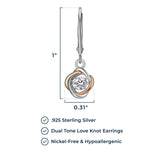 MORGAN & PAIGE Round Halo Drop Earrings for Women - 925 Sterling Silver, Premium Rhodium Plated with Dancing Solitaire Cubic Zirconia - Lightweight, Small Dangle Earring Design