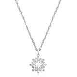 MORGAN & PAIGE 925 Sterling Silver White Baguette Cubic Zirconia Open Starburst Pendant Necklace, 18"