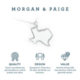 MORGAN & PAIGE .925 Sterling Silver Rhodium Plated US Home States Outline Map Pendant Necklaces for Women - Long Distance Friendship Dainty Hypoallergenic Sterling Silver Necklace for Women 18 inch