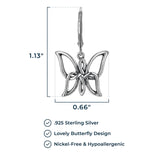 Morgan & Paige Celtic Knot Dangle or Stud Earrings for Women - 925 Sterling Silver Butterfly Drop Earring Design, Lightweight and Hypoallergenic for Sensitive Ears with Secure Clasp