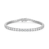 MORGAN & PAIGE 925 Sterling Silver Tennis Bracelet with Cubic Zirconia in Platinum, Yellow Gold, or Rose Gold Plated Finishes; Hypoallergenic Tarnish-Free, Silver Bracelet for Women,7.25 or 8 inch