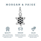 MORGAN & PAIGE Sterling Silver Genuine Red Ruby Crab, Turtle, Cow and Machine Pave-Setting Clasp Drop Style Charm