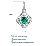 MORGAN & PAIGE Gemstone Lab-Created Birthstone Pendant Love Knot Necklace Featuring Rhodium-Plated Sterling Silver with Faceted Cable Chain, Love Knot Necklace, Birthstone Necklaces for Women