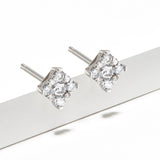 LUXLAB Diamond Stud Earrings Lab-Created Diamond in Rhodium-Plated Sterling Silver - 5/8 or 3/8 Carat Total Weight, Hypoallergenic Diamond Earrings Jewelry for Women