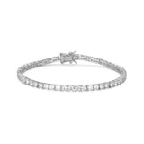 MORGAN & PAIGE 925 Sterling Silver Tennis Bracelet with Cubic Zirconia in Platinum, Yellow Gold, or Rose Gold Plated Finishes; Hypoallergenic Tarnish-Free, Silver Bracelet for Women,7.25 or 8 inch