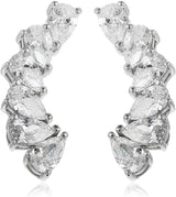 MORGAN & PAIGE Sterling Silver Cubic Zirconia Pear Cut Ear Crawlers